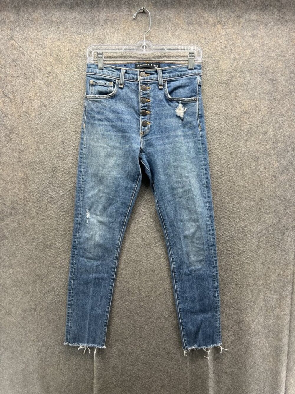 Veronica Beard Jeans Womens 26 Blue Wash High Rise Skinny Distressed Denim